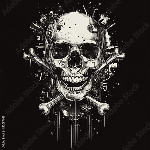 Skull and Crossbones Leg illustration photo