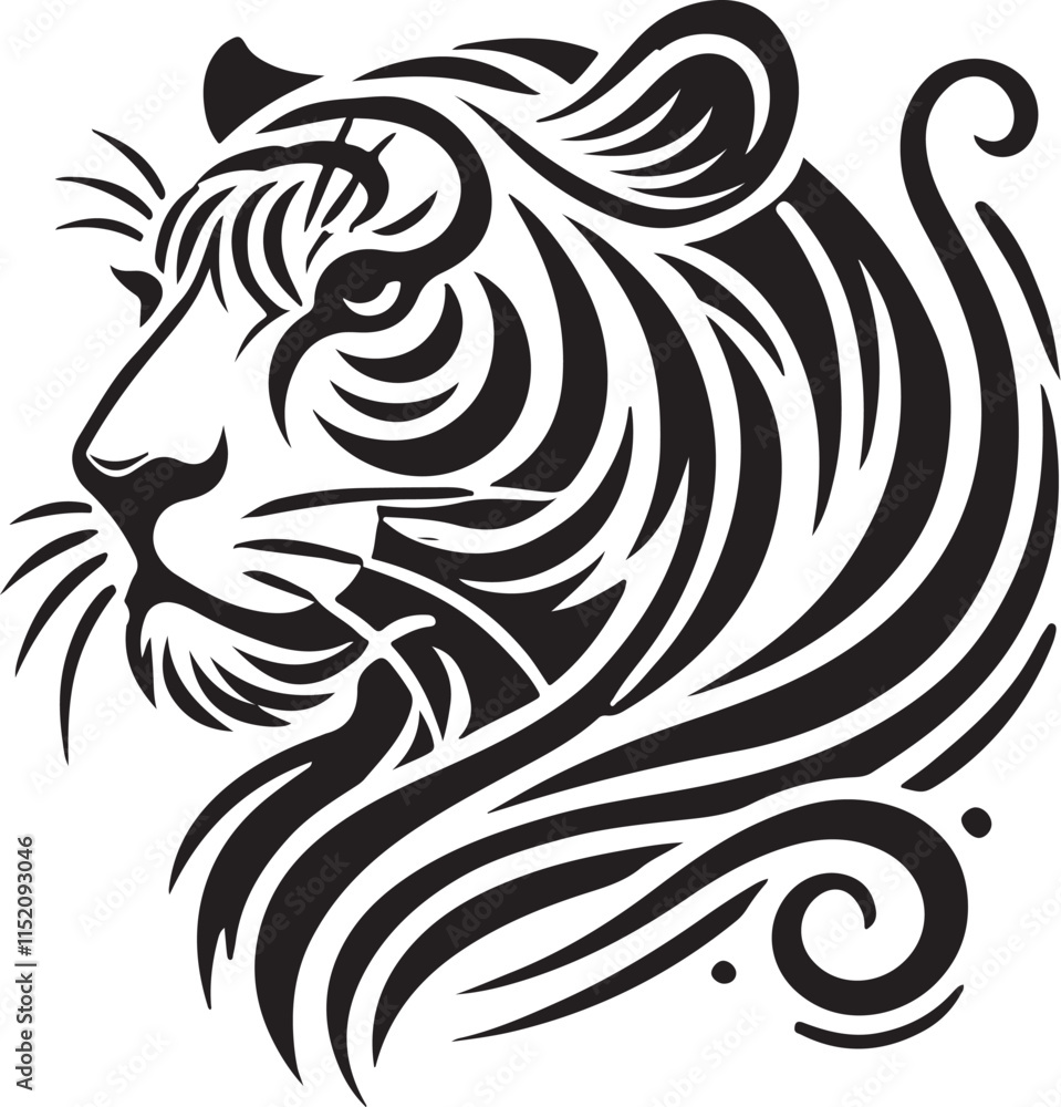 Obraz premium Stunning Tiger Vector Illustration - Bold and Dynamic Design