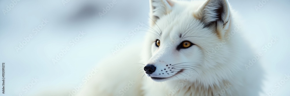Arctic Fox Gaze into the White Winter its Warm Golden Eyes Contrasting with the Icy Landscape its Fluffy White Coat Blending with the Snowy Backdrop Arctic Fox Gaze into the White Winter its Warm Golden Eyes Contrasting with the Icy Landscape its Fluffy White Coat Blending with the Snowy Backdrop