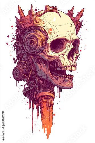 Skull and Crown Leg illustration photo