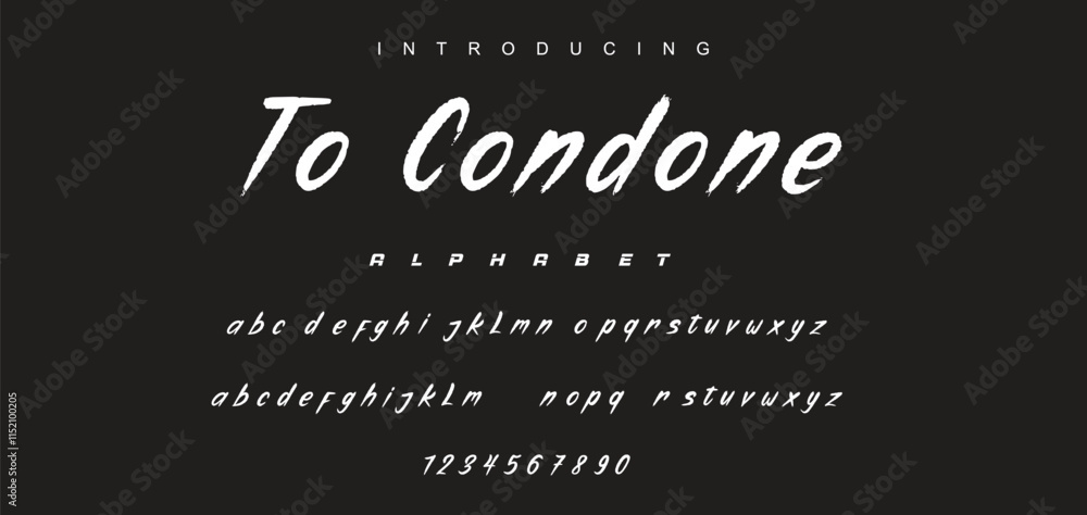 Obraz premium Abstract Marker Brush Font, Beach and Surf Font, include Uppercase and Lowercase Symbols