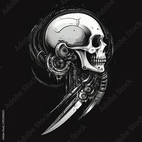 Skull and Dagger Arm illustration photo