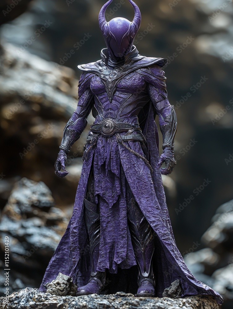 A purple-clad sorcerer stands on a rocky precipice. This figure exudes an aura of arcane power, suitable for fantasy games or as a collectible figurine. A purple-clad sorcerer stands on a rocky precipice. This figure exudes an aura of arcane power, suitable for fantasy games or as a collectible figurine.