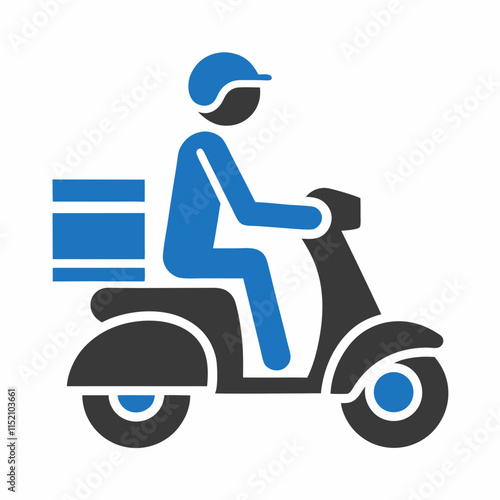 Delivery Man with Scooter Vector Design.