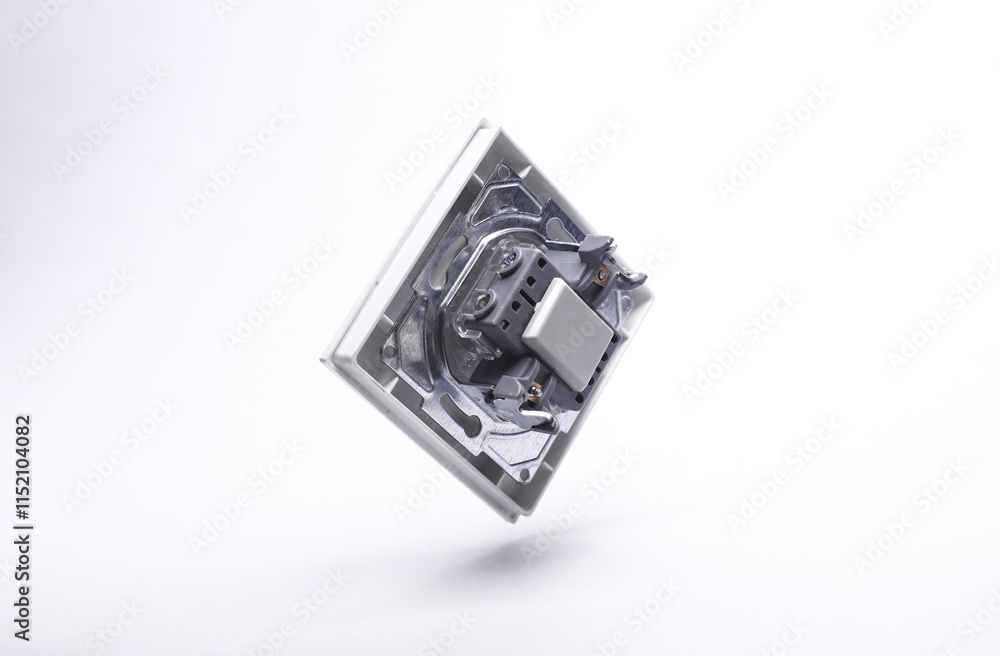 Floating light switch back side on white background Floating light switch back side on white background