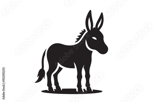 Donkey icon silhouette illustration with white background 8