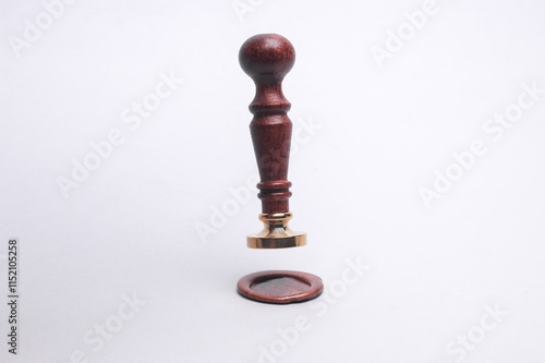 Fotografie Vintage stamp with sealing wax on white background