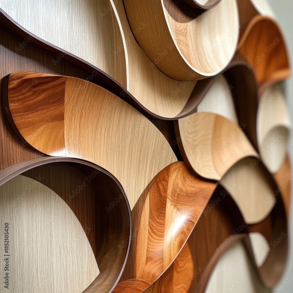 Abstract art featuring bent wood with curved forms, creating a fluid and dynamic visual. Abstract art featuring bent wood with curved forms, creating a fluid and dynamic visual.