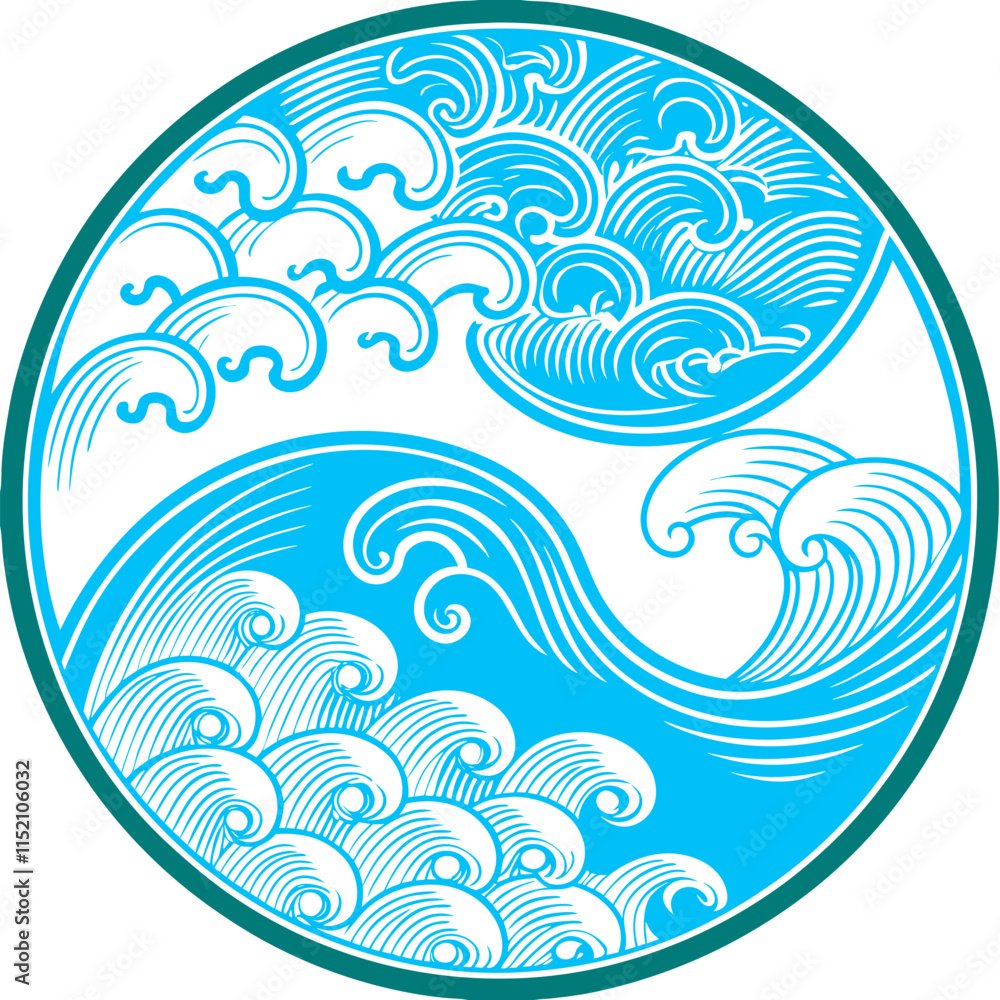 Fototapeta premium Clean Wave Mandala Editable Mandala Vector Design and Illustration