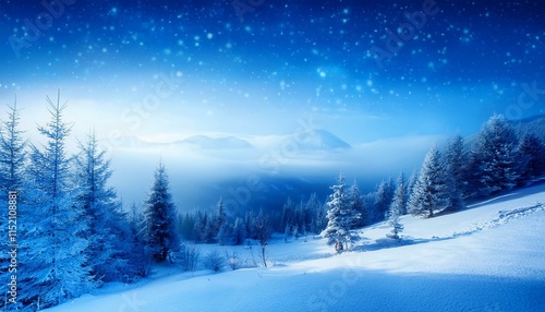 blue romatik christmas background romantik landscape winterwonderland photo