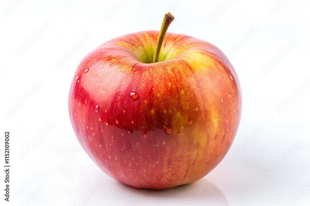 Fresh Apple on White Background – Crisp, Juicy Red Fruit