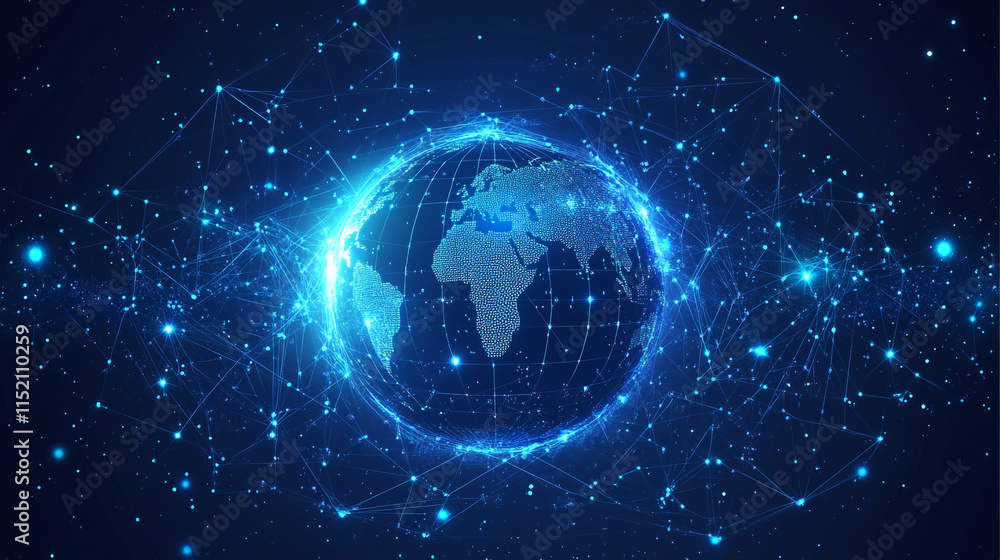 Abstract Network connection, digital hi-tech digital internet communication, technology on global background and people icons on modern background. Abstract Network connection, digital hi-tech digital internet communication, technology on global background and people icons on modern background.