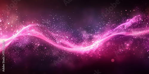 Purple pink light color gradient wave glowing on dark background, grainy texture website header design, Generative AI