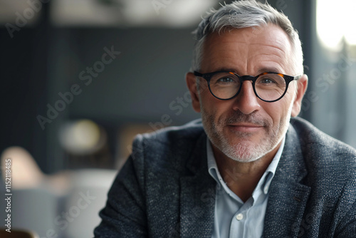 Confident professional banker in a suit standing outdoors in a business environment - Generative AI