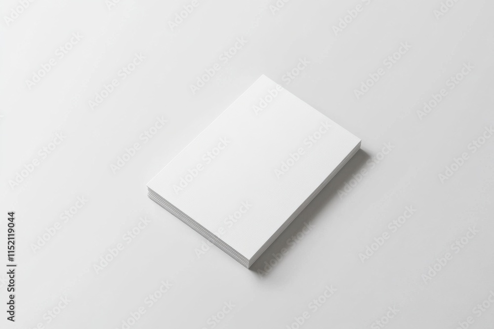 Note paper mockup on white background, top view, high contrast, commercial product photography, e-commerce packaging design Note paper mockup on white background, top view, high contrast, commercial product photography, e-commerce packaging design