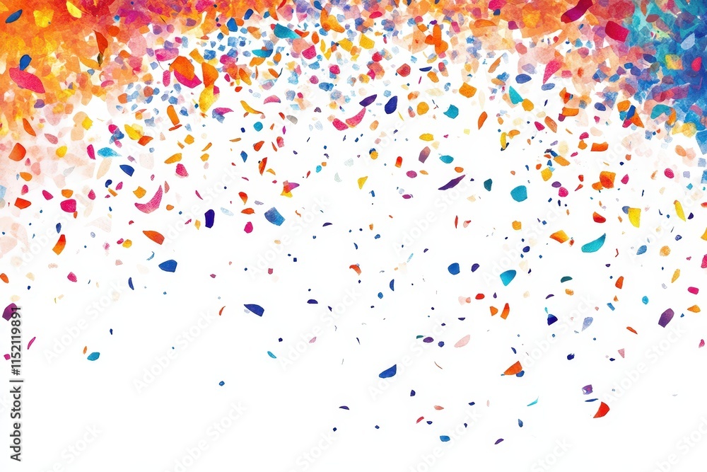 Abstract Colorful Confetti Falling Downward Abstract Colorful Confetti Falling Downward