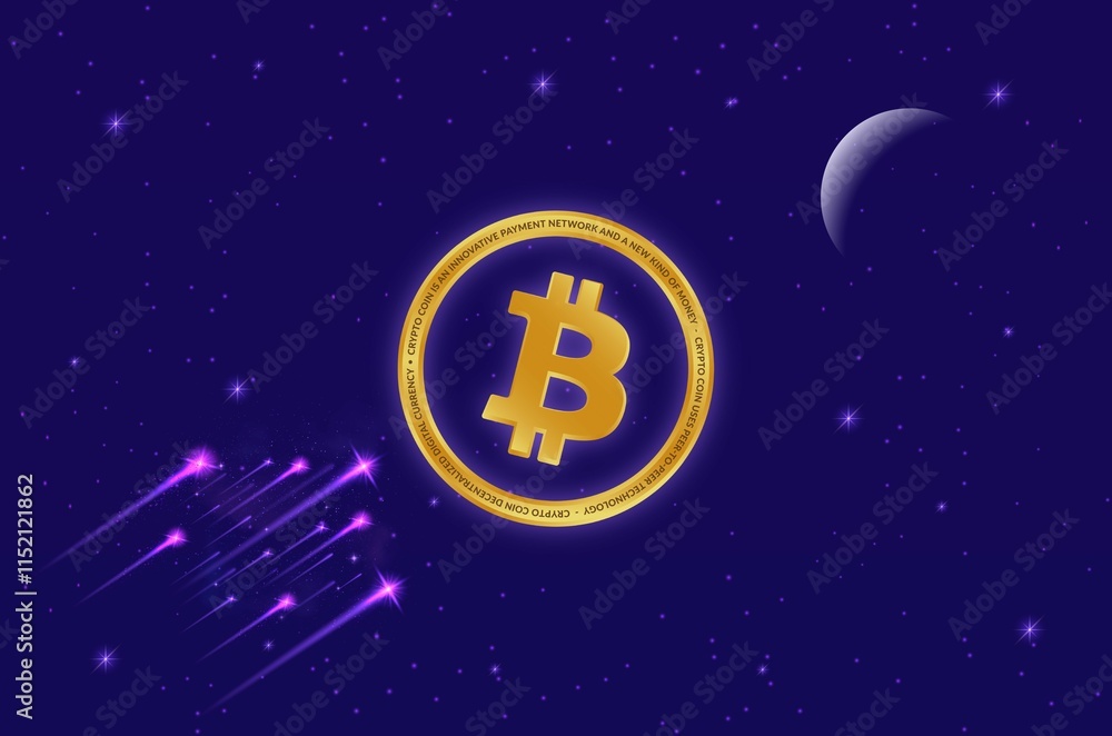 images of the bitcoin-btc logo on a digital background. 3d illustrations. images of the bitcoin-btc logo on a digital background. 3d illustrations.