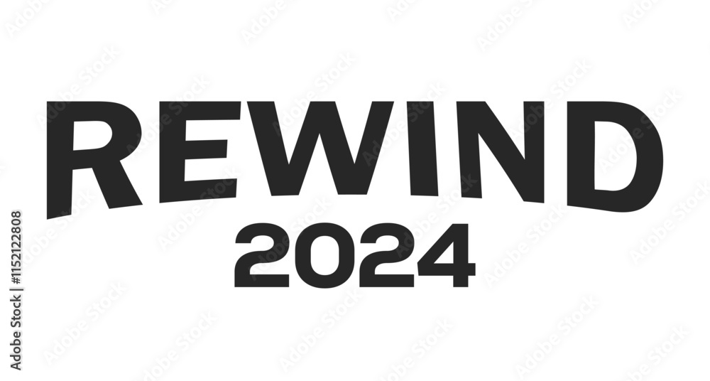 2024 year rewind isolated on black background. Creative design. 2024 year rewind isolated on black background. Creative design.