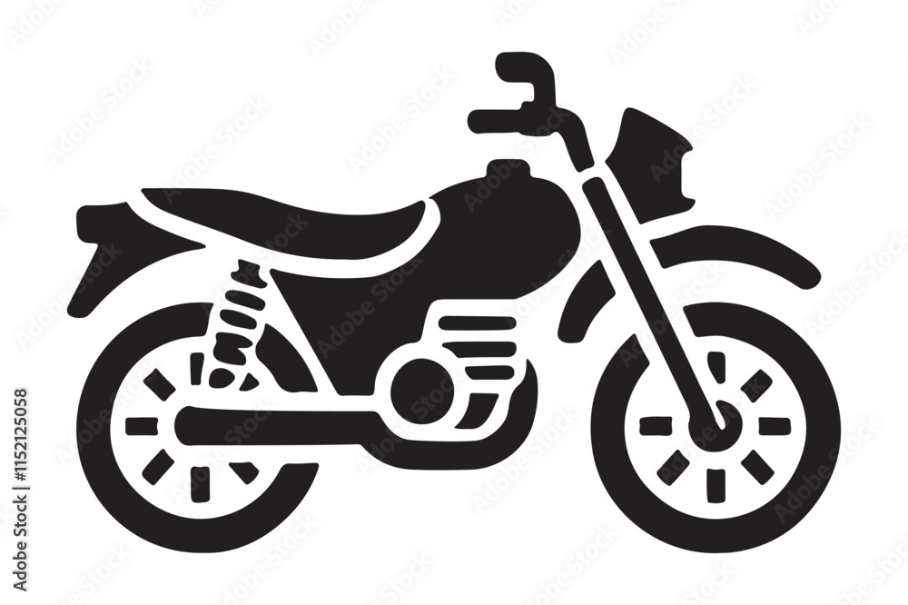 Fototapeta premium Simple Motorcycle Silhouette for Craft Projects