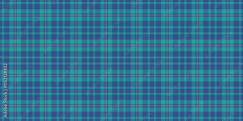 Flow check textile vector, volume tartan pattern texture. Hat plaid background seamless fabric in cyan and blue colors. Flow check textile vector, volume tartan pattern texture. Hat plaid background seamless fabric in cyan and blue colors.