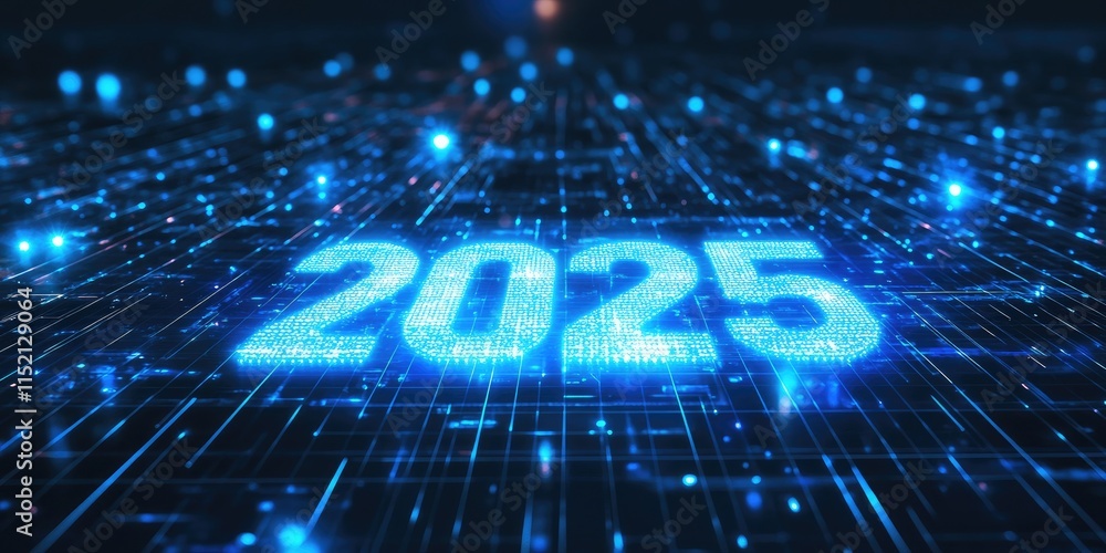 Digital technology background with glowing blue neon text Digital technology background with glowing blue neon text