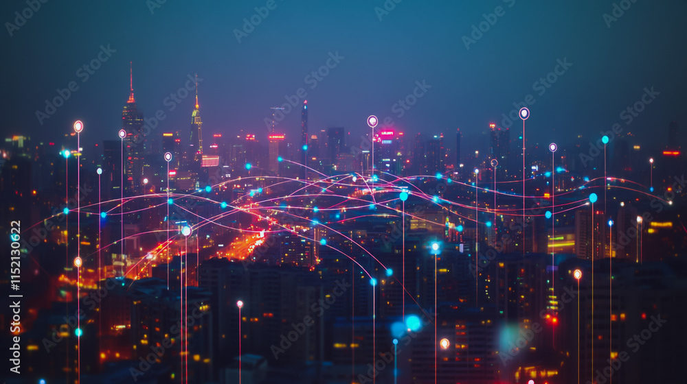 Smart digital city with connection cyber security network reciprocity over the cityscape . future smart wireless digital city and social media networking systems that connects people within the city Smart digital city with connection cyber security network reciprocity over the cityscape . future smart wireless digital city and social media networking systems that connects people within the city