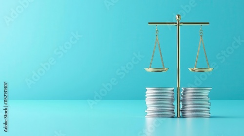 Wallpaper Mural Abstract financial balance scale with bonds and fixedincome data, stability and equity Torontodigital.ca