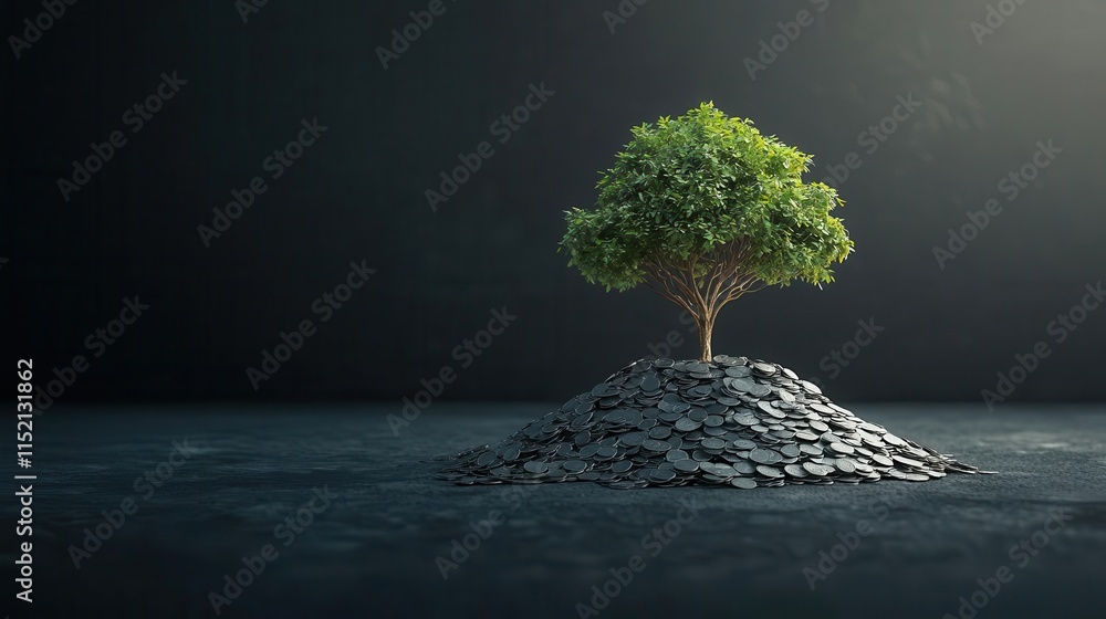 A tree growing from a pile of glowing bonds, symbolizing fixedincome fund growth A tree growing from a pile of glowing bonds, symbolizing fixedincome fund growth