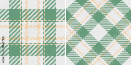 Pattern vector plaid of seamless tartan texture with a check background fabric textile. Set in earth colors. Everyday menswear fashion trends.