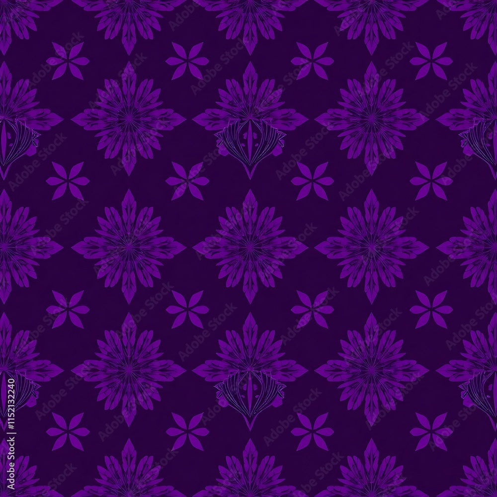 Purple Floral Damask Pattern: Elegant and sophisticated, this seamless design features a rich purple hue and intricate floral motifs arranged in a repeating damask pattern. Purple Floral Damask Pattern: Elegant and sophisticated, this seamless design features a rich purple hue and intricate floral motifs arranged in a repeating damask pattern.