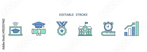 This vibrant collection of icons represents special education themes, promoting inclusive learning and ensuring school accessibility for all students, especially those with diverse needs