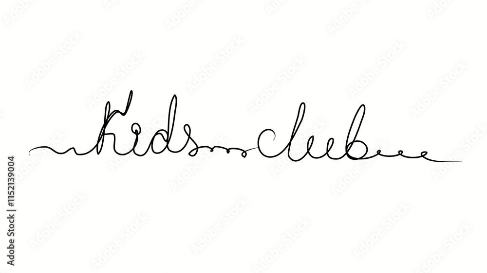 Kids club text. One line drawing doodle hand drawn. Video 4k object illustration, minimalism hand drawn sketch design modern new Kids club text. One line drawing doodle hand drawn. Video 4k object illustration, minimalism hand drawn sketch design modern new