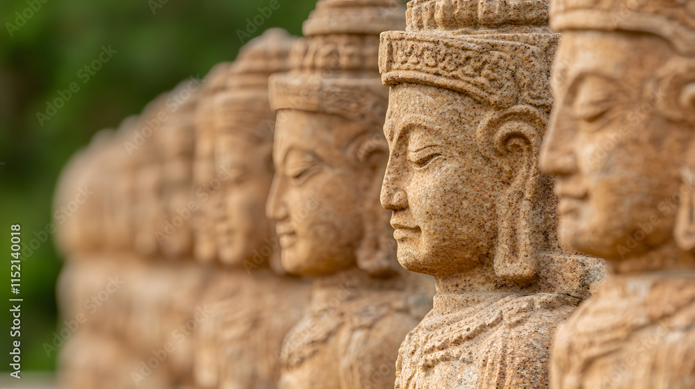 Stone carvings and intricate sculptures at ancient temples, showcasing exquisite craftsmanship, religious symbolism, and cultural heritage, depicting deities, myths, and sacred motifs that reflect the Stone carvings and intricate sculptures at ancient temples, showcasing exquisite craftsmanship, religious symbolism, and cultural heritage, depicting deities, myths, and sacred motifs that reflect the