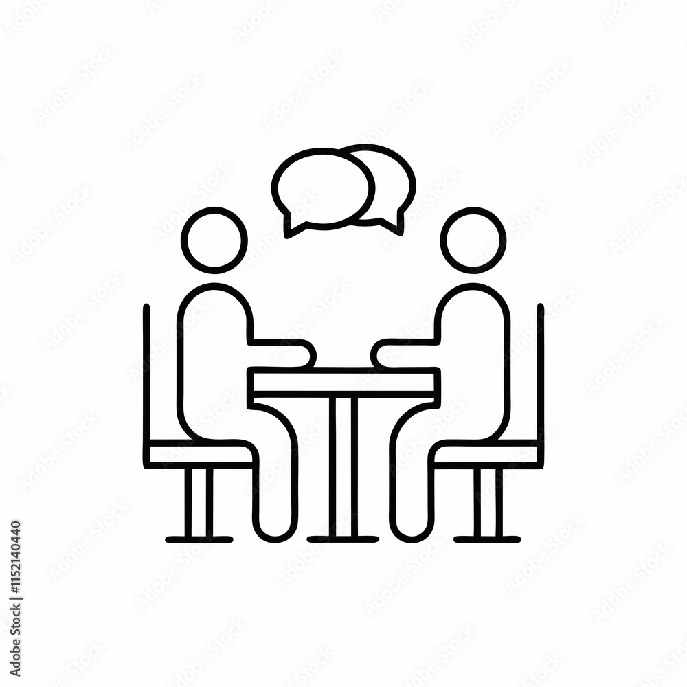 Business Meeting Line Art Vector Design. Business Meeting Line Art Vector Design.
