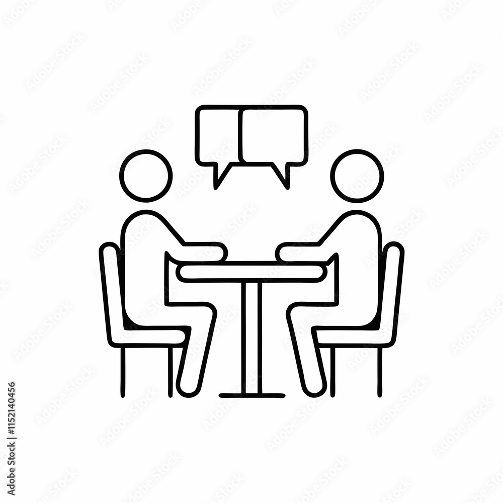Business Meeting Line Art Vector Design. Business Meeting Line Art Vector Design.