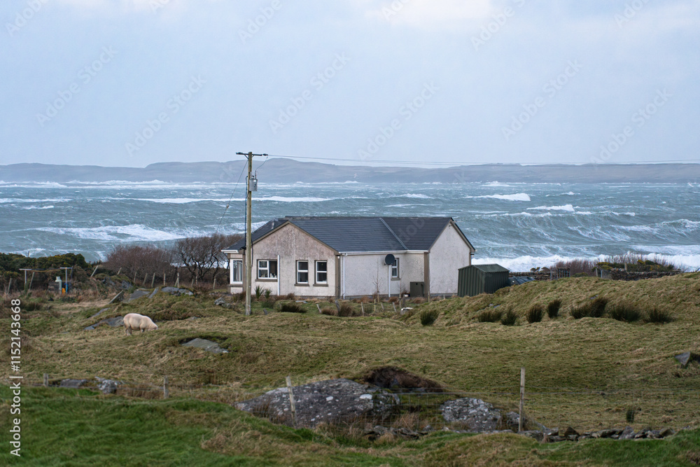 House by the sea. Beach of Donegal. Northern Ireland. House by the sea. Beach of Donegal. Northern Ireland.
