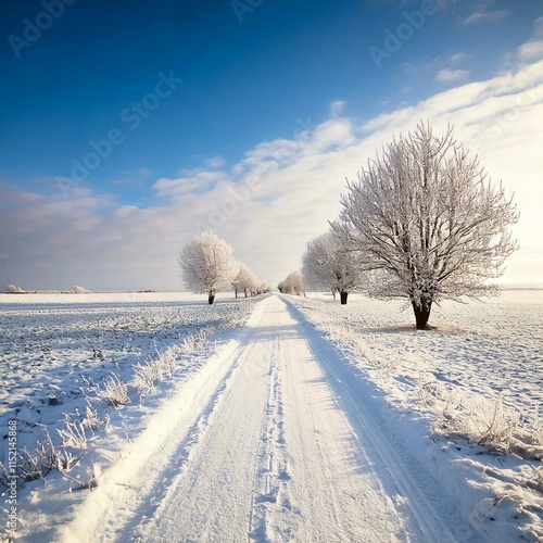 Snowy Path Through a Quiet Forest