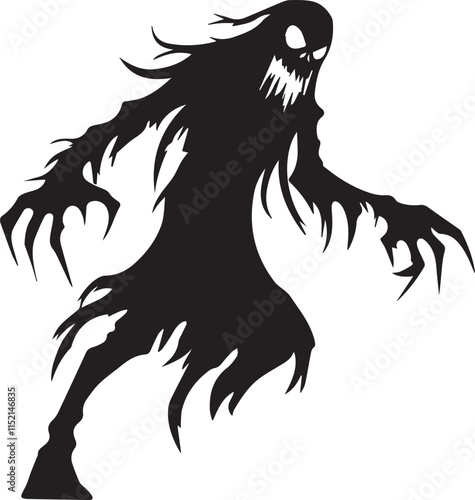 Silhouette of Hideous Halloween vector graphic