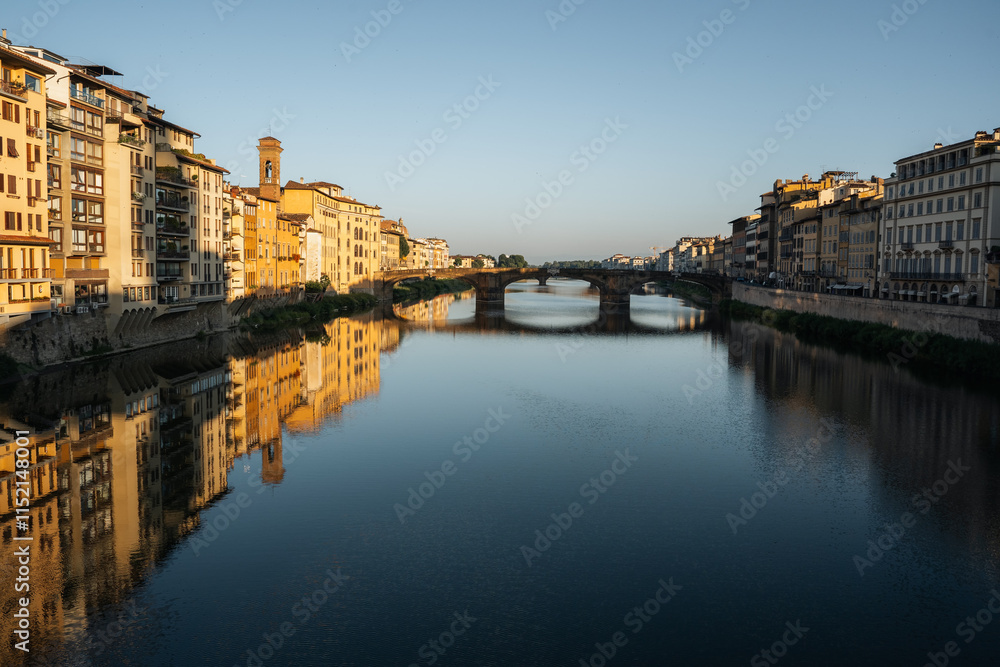 Fototapeta premium Panorama of Florence at sunrise from Michelangelo Square. The best view in the world.