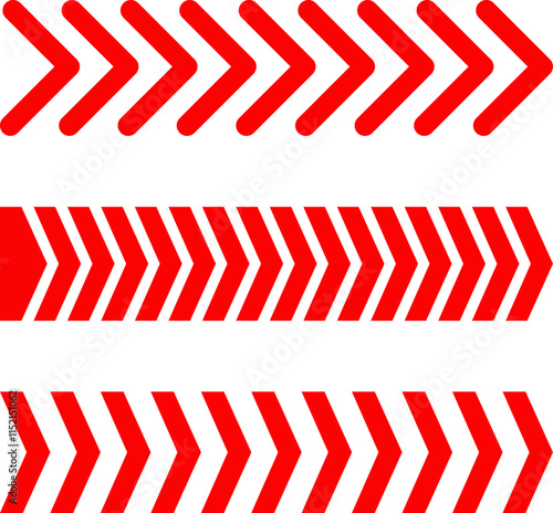 Sideways set. Linear signs collection. Arrow Design. Design elements for your web, app, presentations, etc. Striped direction. Vector illustration.