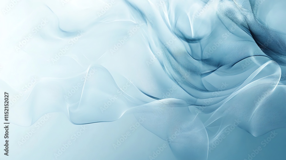 Fototapeta premium An abstract, flowing composition of gentle blue tones creating a serene and tranquil atmosphere.