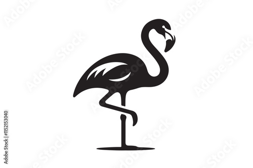 flamingo icon silhouette illustration with white background.