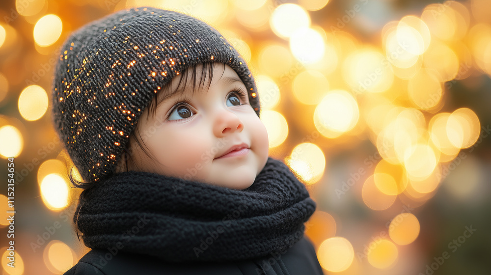 Banner with copy space, New Year, Christmas, child Banner with copy space, New Year, Christmas, child