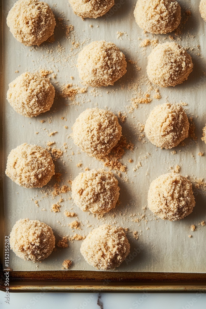 Baking sugar cookies on parchment paper before placing in the oven for a sweet treat Baking sugar cookies on parchment paper before placing in the oven for a sweet treat
