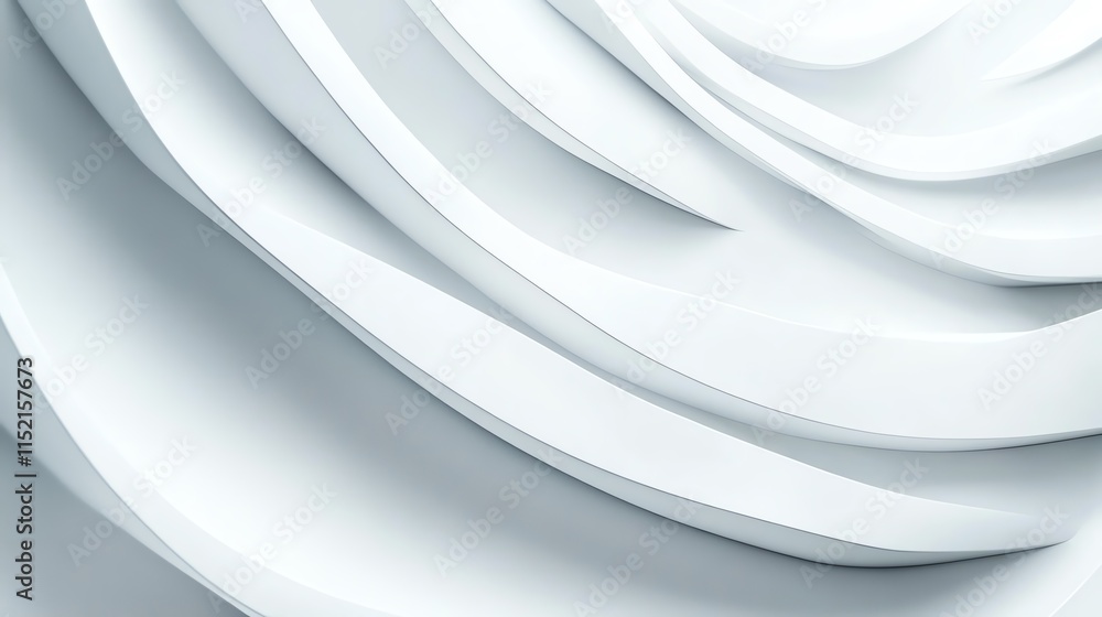 Fototapeta premium Abstract layers of white paper create a smooth, elegant background suitable for various design projects.
