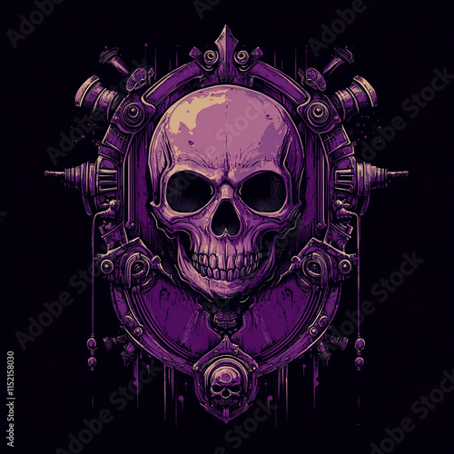 Skull and Shield illustration photo