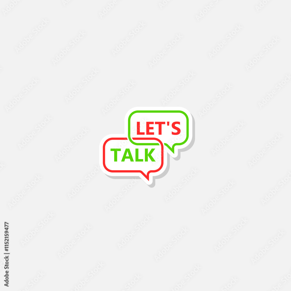 Let s talk icon sticker isolated on gray background Let s talk icon sticker isolated on gray background