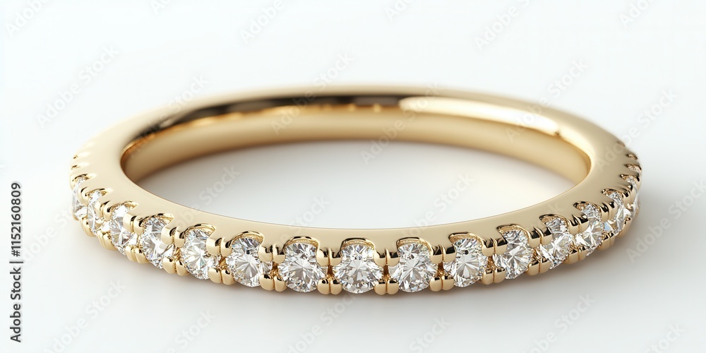 Elegant gold band ring adorned with sparkling diamonds, showcasing intricate craftsmanship and timeless beauty suitable for special occasions or everyday wear Elegant gold band ring adorned with sparkling diamonds, showcasing intricate craftsmanship and timeless beauty suitable for special occasions or everyday wear