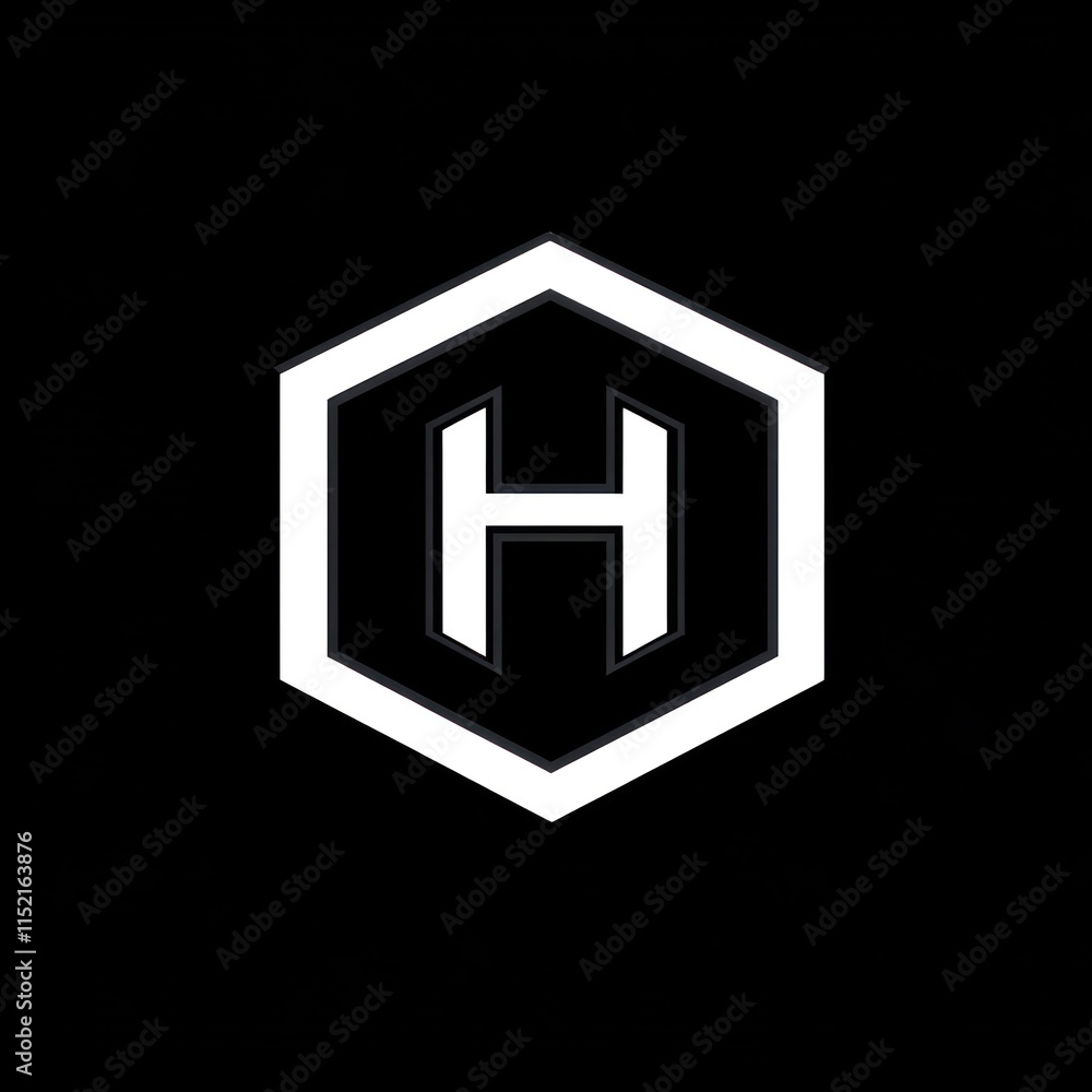 Abstract hexagon logo with letter H. Abstract hexagon logo with letter H.