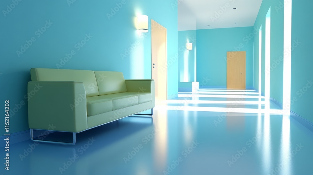 Modern Urban Interior with Cool Light Design Modern Urban Interior with Cool Light Design
